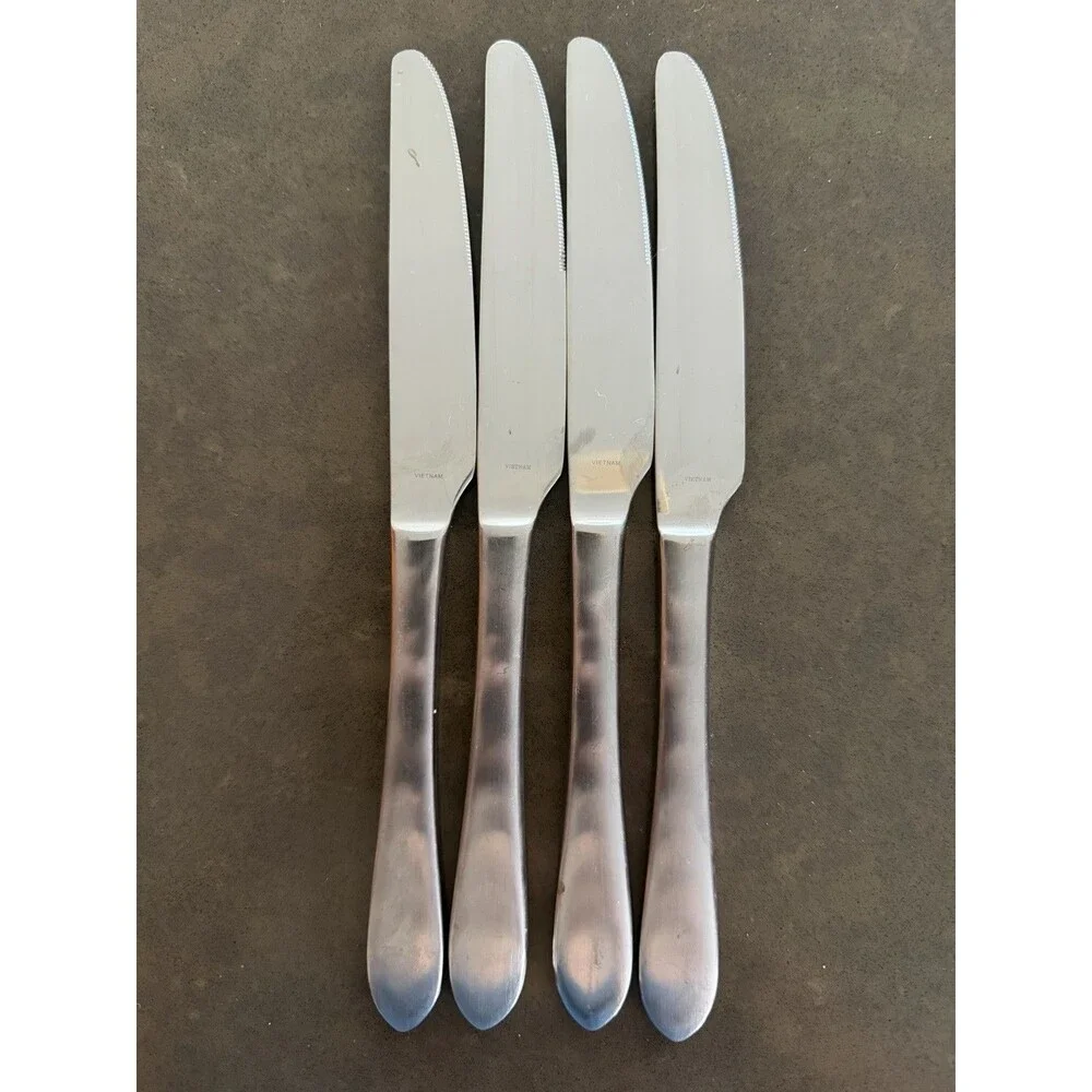 4 Robert Welch Meridian Satin 18/10 Stainless Steel Dinner Knives 10” In Length